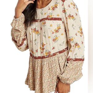 Maurices Tiered Floral Print Long Sleeve Top